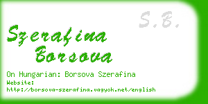 szerafina borsova business card